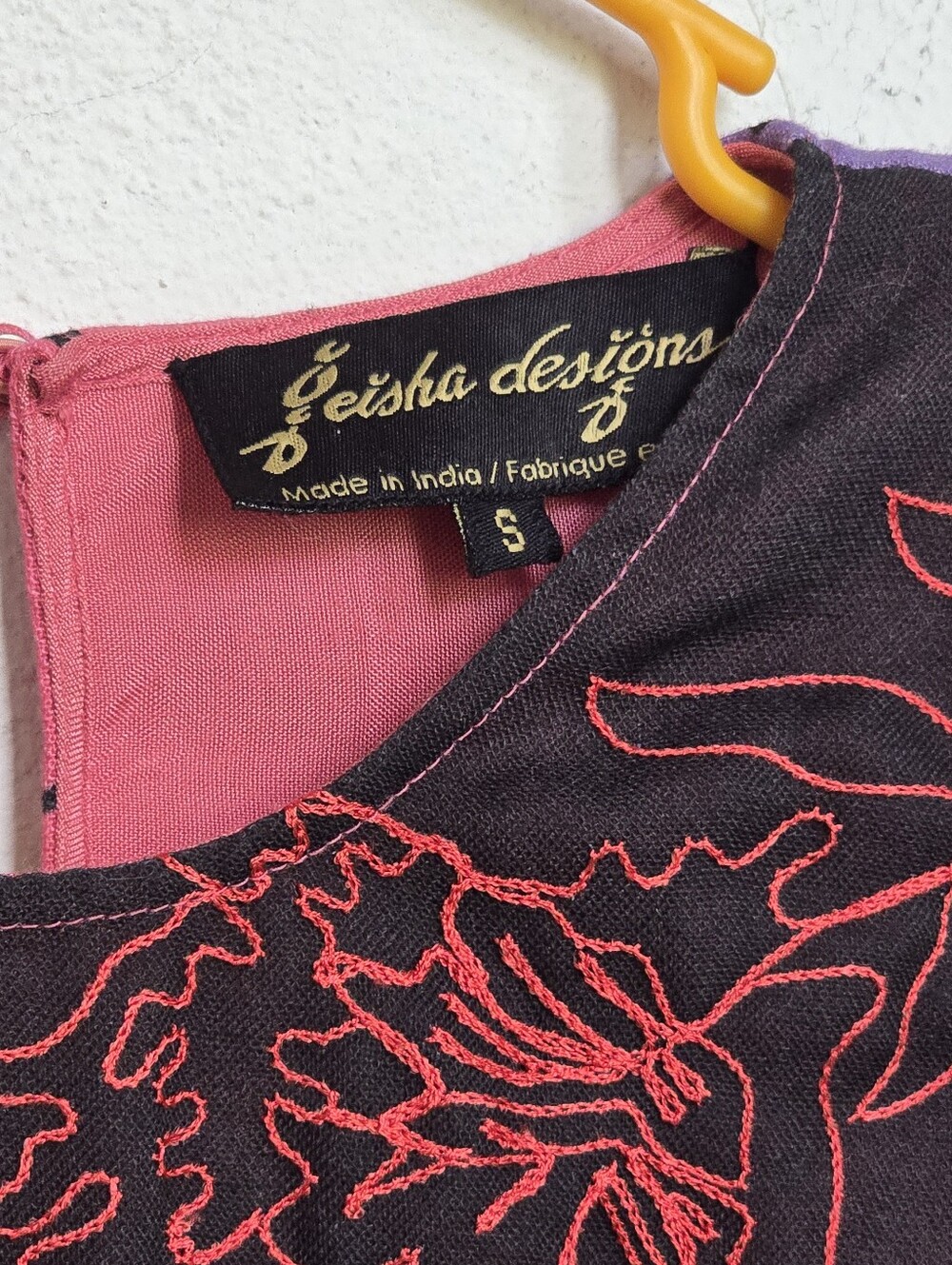 Geisha Designs Safari Art Linen Blend Tunic Dress Embroidered Pockets S - Picture 9 of 17